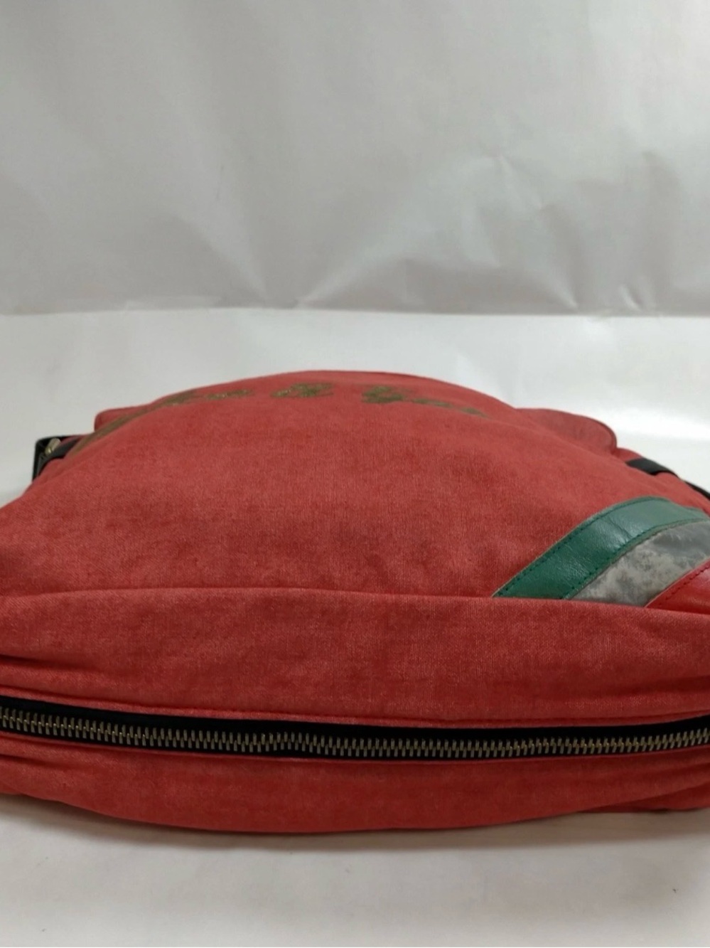Dolce & Gabbana Red Shoulder Bag with Gold Logo and Italian Stripe - Picture 10 of 14